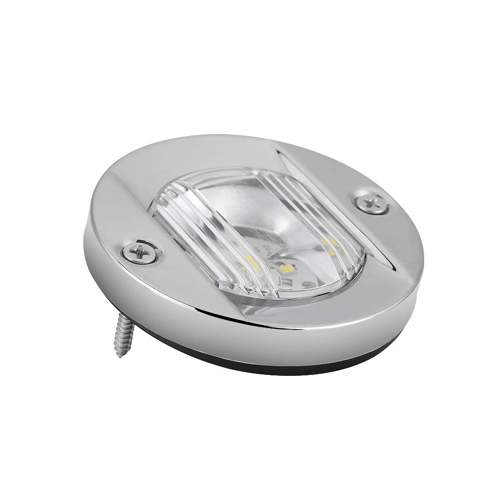 Akozon Feu de navigation arrière feu de Navigation 12V tableau de bateau marin blanc LED acier inoxydable ancre étanche feu de navigation arrière