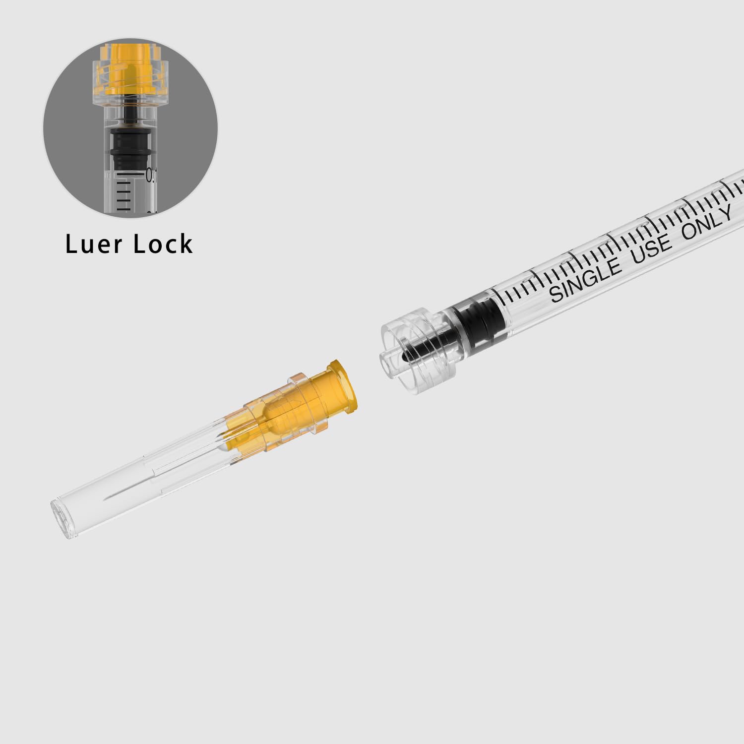 25 Gauge 5/8 inch Needle with Syringe (100Pack),1ml Luer Lock Disposable Syringes with Needle,Individually Wrapped — Amazon image 5