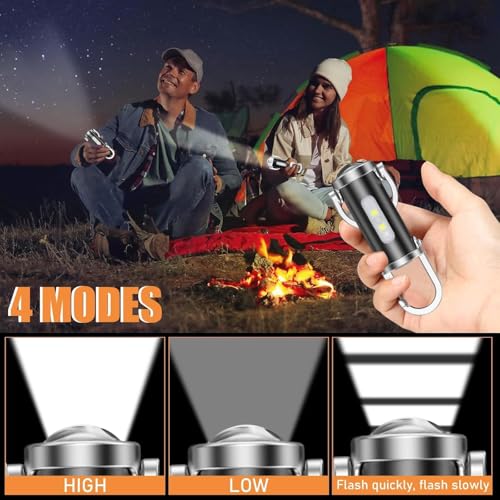 TaimeiMao Superhelle Mini-Schlüsselanhänger, Superhelle Mini Led Taschenlampe,1200 Lumen 6 Modi LED Licht, Für Haushalt Outdoorarbeit Reisen Camping