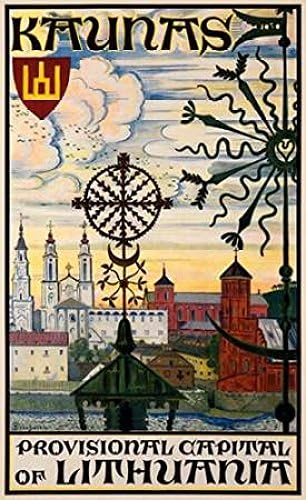 Posterazzi Póster de Kaunas/Lituania por Mstilav Dobuzhinsky (12 x 18 pulgadas)