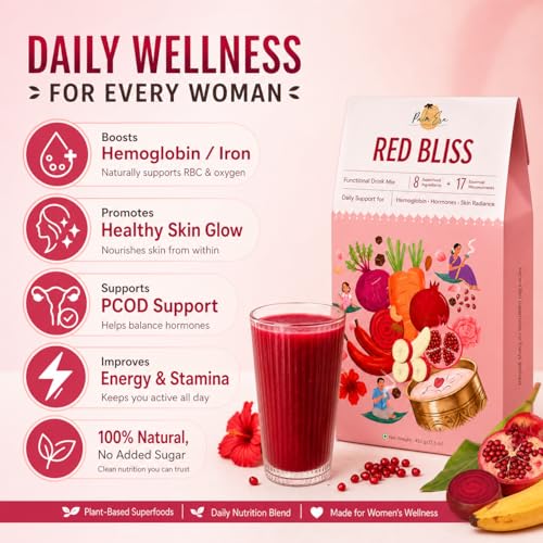 Image of Palm Era Red Bliss Superfood Powder 450g | Red Banana, Beetroot, Pomegranate & Hibiscus Blend | Daily Nutrition for Adults | No Added Sugar | Plant-Based Energy & Immunity Drink Mix