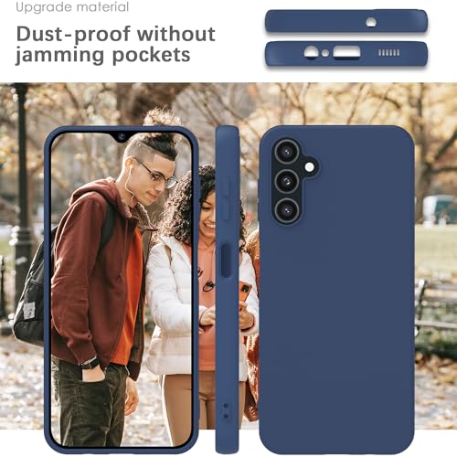 Image of YATWIN Silicone Back Case for Samsung Galaxy A35, Soft-Touch Phone Back Cover for Samsung Galaxy A35 - Dark Blue
