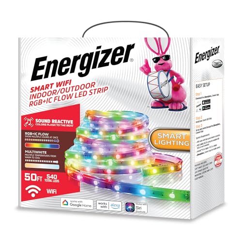 Tira LED RGB Energizer 50 pies impermeable Wi-Fi miniatura 7