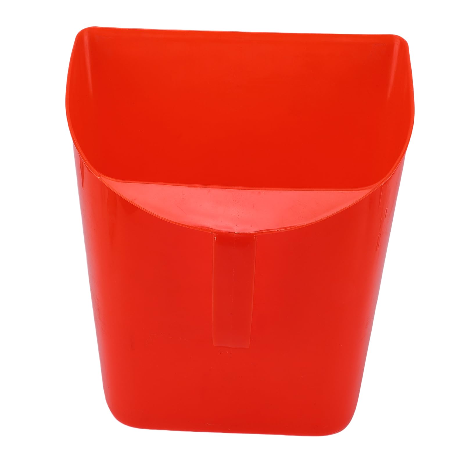 Duża łyżka do karmienia z bocznym uchwytem |Zamknięta łopata z wiadrem do piasku/lodu/zbóż |9,3-calowa plastikowa łyżka do karmy dla zwierząt gospodarskich |Czerwony