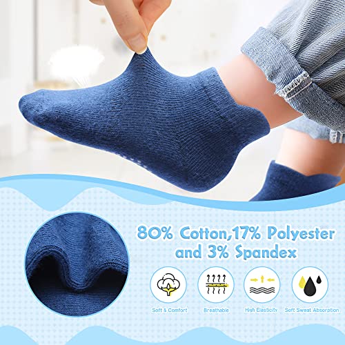 12 Pack Non Slip Kids Toddler Baby Socks with Grips 1-7 Years Boys Girls Cotton Ankle Socks Multi Colors3