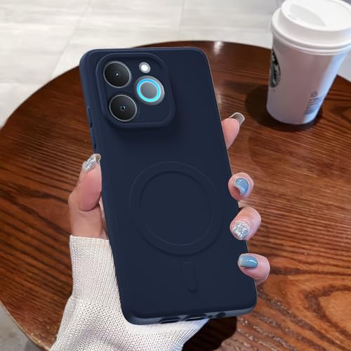 Image of Pikkme Back Cover for Realme P4 Lite 4G Soft Matte Silicone Mag-Safe Design (Mag-Safe Not Support) Camera Protection | Slim Fit Bumper Cover (Blue)