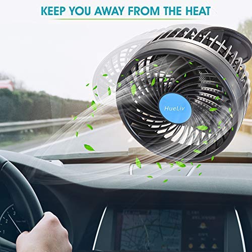 Ventilateur de refroidissement portable pour voiture, ventilateur de voiture 12V/24V, ventilateur de tête double (12V Bleu) - Auto Ventilateur de refroidissement portable pour voiture, ventilateur de voiture 12V/24V, ventilateur de tête double (12V Bleu) - Auto