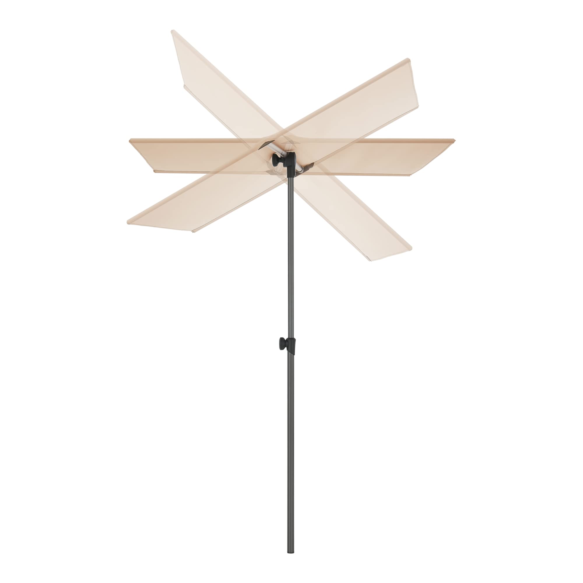 pro.tec Ombrellone Parasole Girevole con Palo Centrale Regolabile in Altezza 120-200 cm Telo Idrorepellente 180 x 130 cm - Color Sabbia