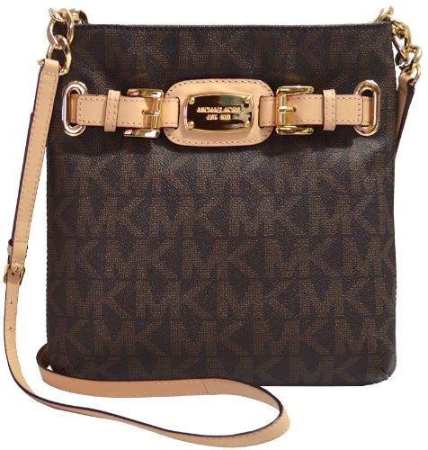 Michael Kors Hamilton MK Signature PVC Large Crossbody (Brown)