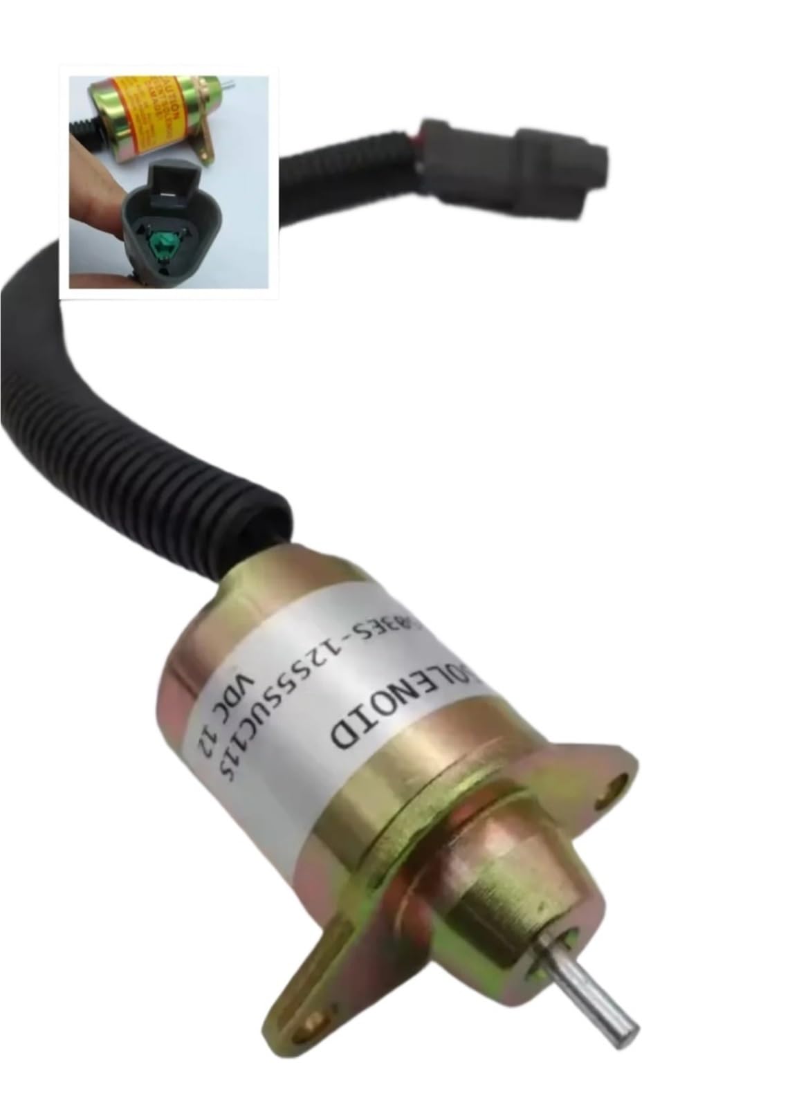 Transmission Solenoid 12V Diesel Engine Stop Solenoid 41-9100 1500-3024 1500-3076 1503ES-12S5SUC11S 41-6383 for Yanmar Solenoid Valve(1503ES-12S5SUC11S)