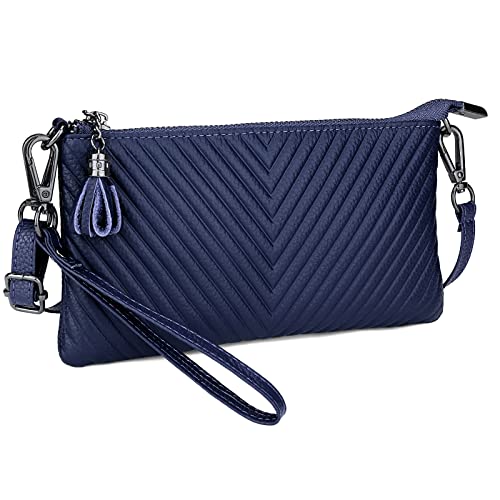 Image of Uromee Genuine Leather Wristlet Wallet Clutch Purses with Detachable Chain