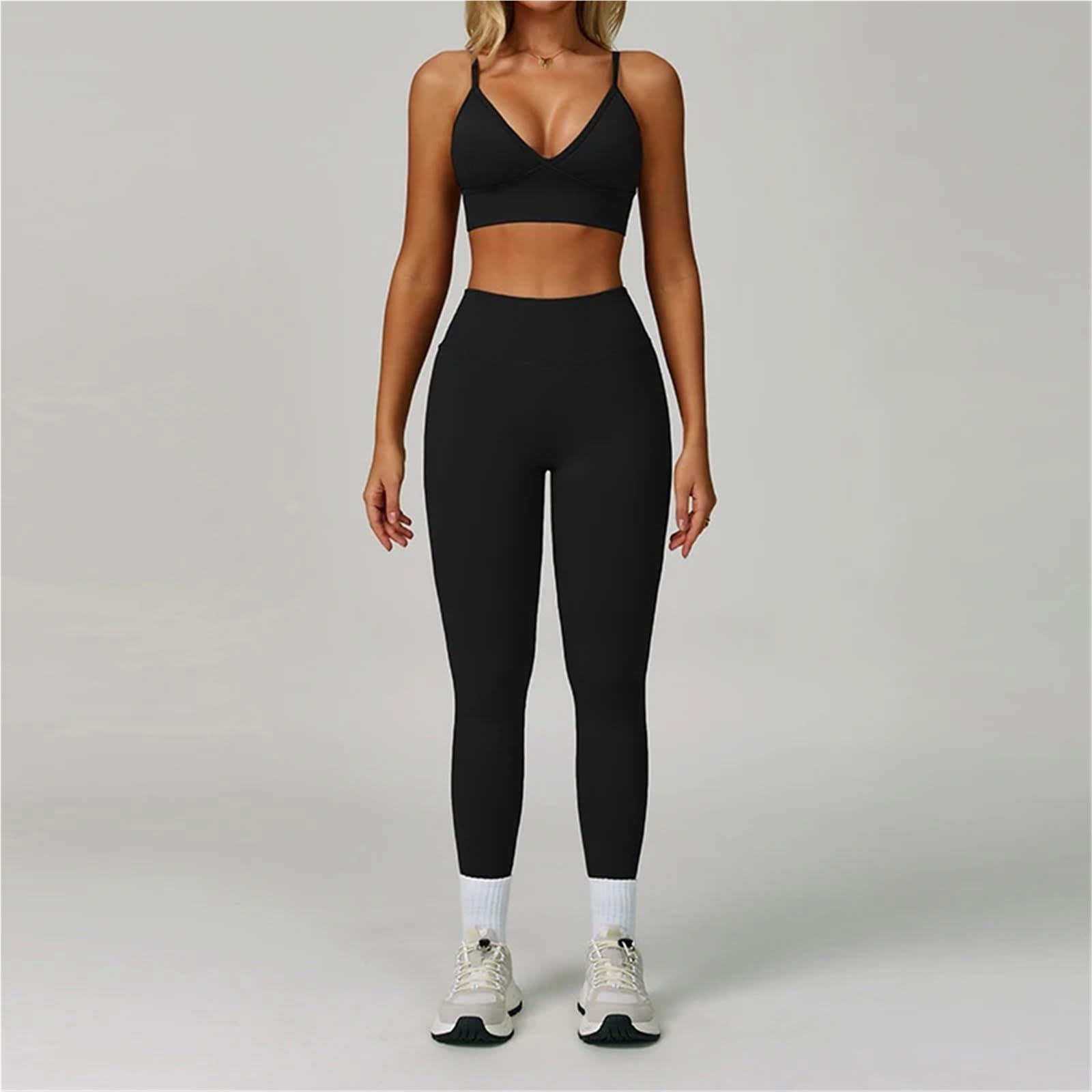 Donna Set di Abbigliamento Yoga Set da yoga senza cuciture for abbigliamento sportivo 2/3 pezzi, palestra a maniche lunghe donna, completo di sport fitness(Deep coffee set-2,L)