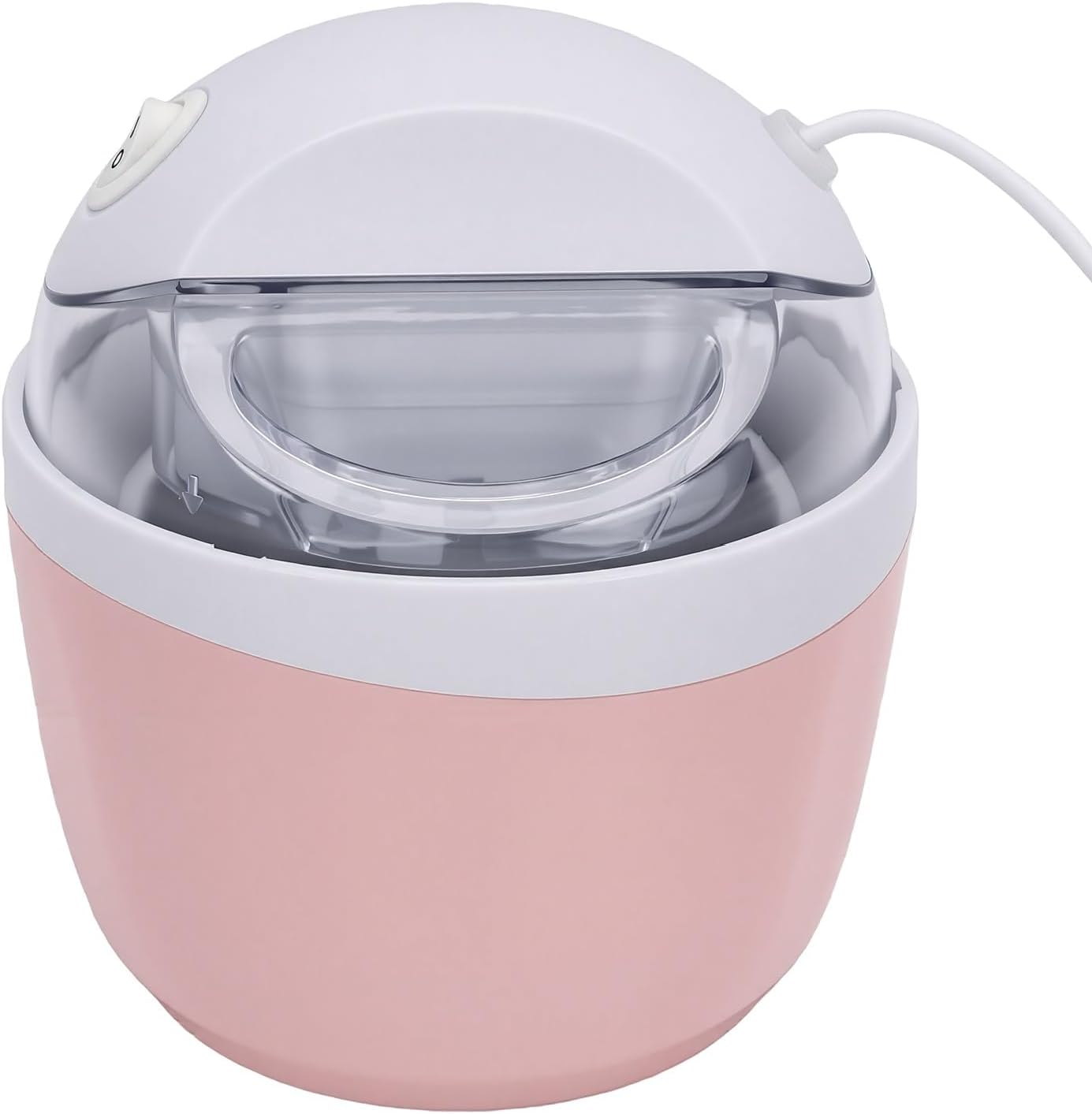 Karlak Ice Cream Maker Automatic Freezing Dessert Machine for Home Use Pink 500ml Capacity with Mixer