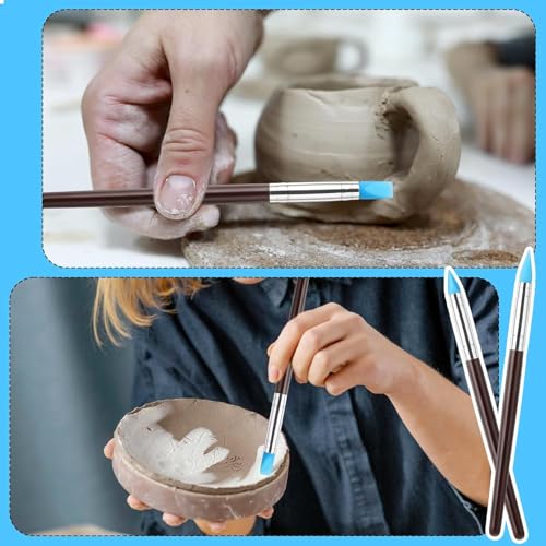 Image of worison 10 Piece Silicone Clay Sculpting Tool Set - Dual Ended Clay Shapers and Sculpting Brushes for Modeling, Dotting, Pottery, Polymer Clay, and DIY Art Projects