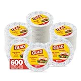 Glad Round Disposable Paper Plates for All Occasions | New & Improved Quality | Soak Proof, Cut Proof, Microwaveable Heavy Duty Disposable Plates | 10