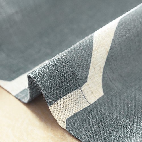 Jinchan Moroccan Valance Curtains For Kithcen Living Room Quatrefoil Flax Linen Blend Textured Geometry Lattice Rod Pocket Small Window Curtains 1 Panel 18 Inch Length Charcoal Grey On Beige #TOP4