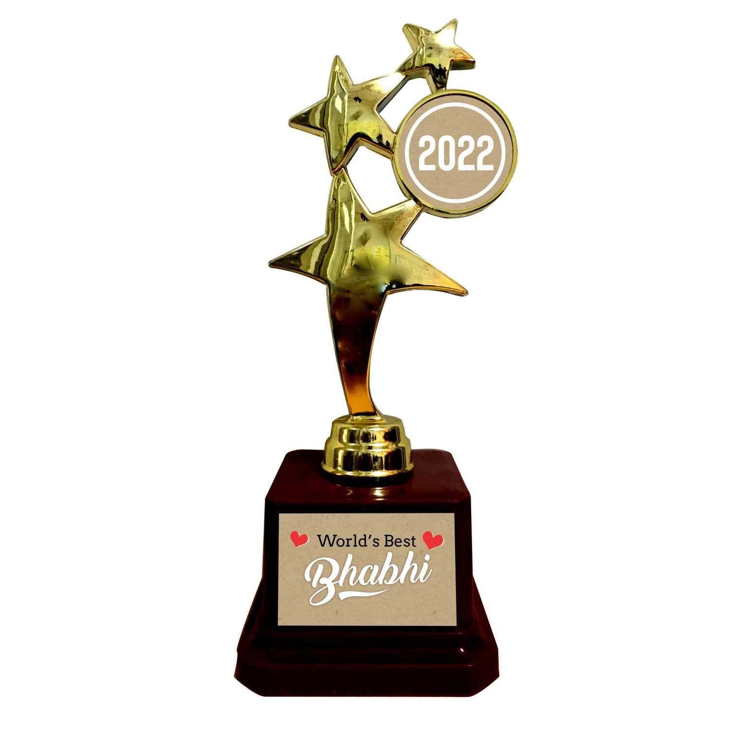 Yaya Cafe Birthday Gift for Bhabhi Worlds Best Bhabhi Trophy Award for Sister in Law - Star Golden (B07FYD3XL3) Amazon Price History, Amazon Price Tracker