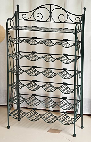 International Caravan Iron 24-Bottle Indoor/Outdoor Folding Wine Rack in Verdigris