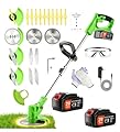 Weed Wacker Battery Powered - 3-in-1 Electric Weedeater/Grass Trimmer/Lawn Edger, Lightweight Cordless Weed Wacker for Yard Maintenance Must Haves, Lawn Trimmer for Garden Care