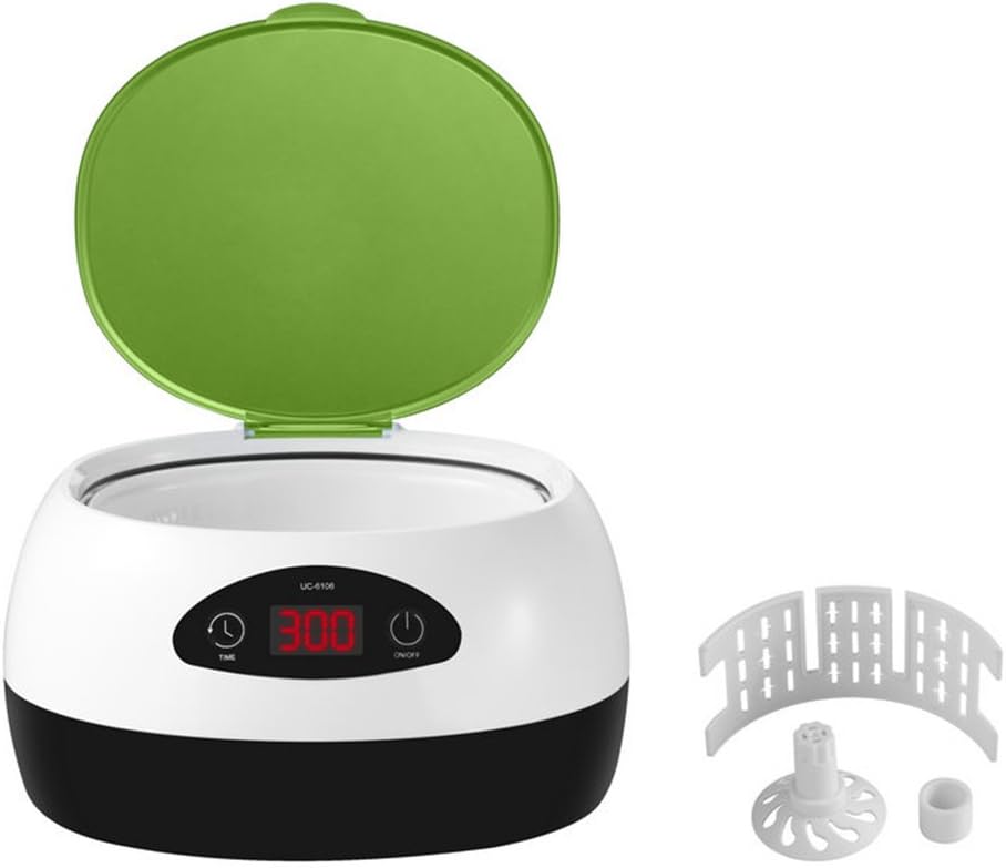 CGOLDENWALL 50W 750ML Digital Commercial Ultrasonic Cleaner cleaning machine Eyeglasses Sunglass Jewelry Cleaner with Digital Timer with Digital Timer for spectacles shop CE FC Approved (Green)