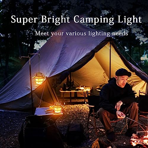 Lanterne de camping rechargeable rétro étanche à intensité variable - 7