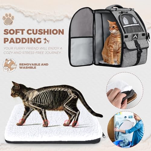 Pet-Carrier-Backpack-for-Dogs-and-CatsPuppiesVentilated-Design-Breathable-Dog-Carrier-BackpackCat-Bag-for-Hiking-Travel-Camping-Outdoor-UseGray