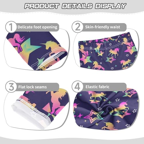 Girls Basic Leggings Baby Girls Pants Magic Unicorn Soft Footless Stretchy Tights Pants 4-10Y3