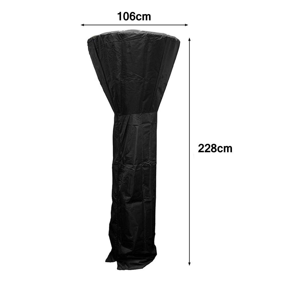 Telone per Stufa a Fungo da terrazza, Copertura Protettiva Impermeabile Resistente per Stand-up Stufa Accessori per mobili per Tutte Le Stagioni,Nero,106x228cm