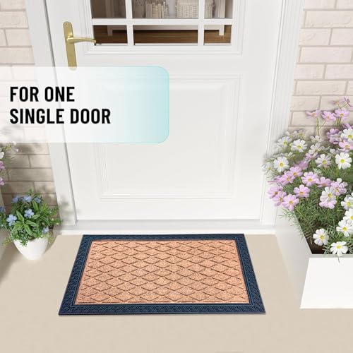 Image of Luxe Home Door Mats for Home Natural Coir Mat Anti-Slip Entrance Rug with Rubber Backing for Indoor and Outdoor Use (40x60 cm) Beige