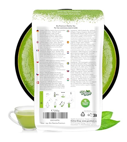 Goodwei Tè Verde Matcha Biologico In Polvere - Grado Premium Prodotto In Giappone, Naturale Al Vegano (200G) - 9