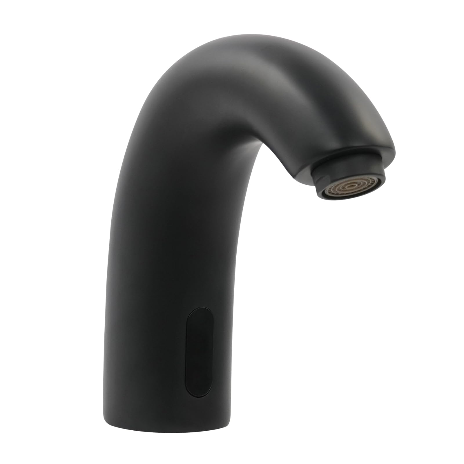 Infrarot Sensor Wasserhahn aus Messing mit Keramikventilkern, Automatisch Kaltwasser Waschtisch-Sensor-Armatur, Berührungsloser Waschtischarmatur mit Wabenbelüfter Ausgestattet (Schwarz)