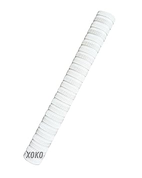 xoko Premium Plain White Cricket Bat Grip | Ultra Tacky Rubber Handle Grip for Maximum Bat Control – Pack of 1