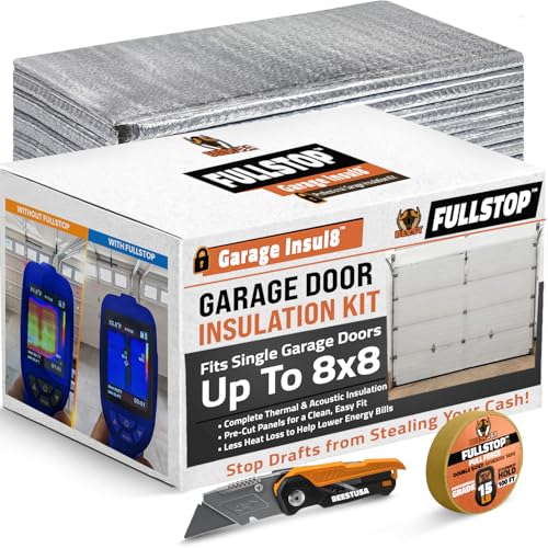 BEEST FULLSTOP Garage Door Insulation Kit - 8x8 & 8x7 ft Single Garage Door Insulation Panels - 8...