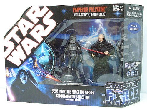 Star Wars Saga 2008 The Force Unleashed Exclusive Commemorative Collection Emperor Palpatine with Shadow Stormtroopers
