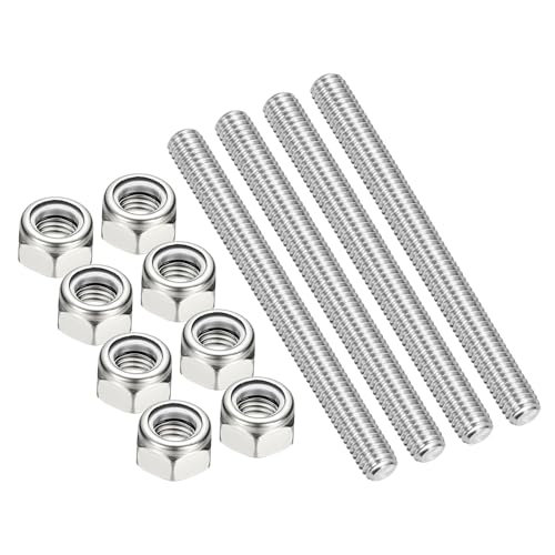 Tiges filetées 3/8"-16x80mm acier inoxydable boulon ancrage écrous autofreines nylon