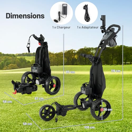 Chariot de Golf Électrique COSTWAY Pliable