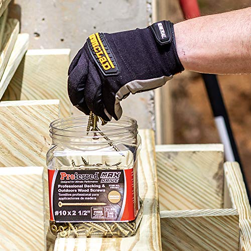 Proferred Professional Decking & Outdoors Wood Screws, Bronze SKT® Coating - 1500 Hour Salt Spray, 10 X 2-1/2",6 Lobe 25 Drive (240pcs with 1 Bit in Jar) Model Number: V56101