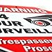 Signs Authority Reflective Video Surveillance Signs Outdoor - No Trespassing Signs Private Property - No Trespassing | 12
