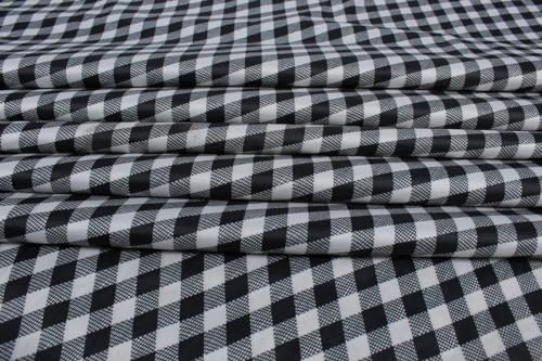 Image of The Furnishing Tree Elastic Oval Center Table Cover WxL 12x24 in Inches Polyester Checkered Pattern White
