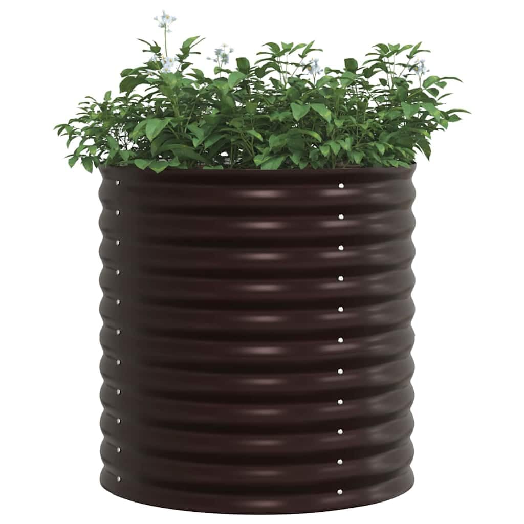 vidaXL Raised Bed Brown 80 x 80 x 81 cm Steel, Garden and Terrace, Minimalist Steel Planter, Durable Outdoor Gardening, Contemporary Raised Flower Bed, Plant Container