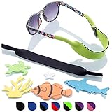 Baby Glasses and Sunglasses Strap 2pk | Active Kids with Bonus Stickers (Green + Black)