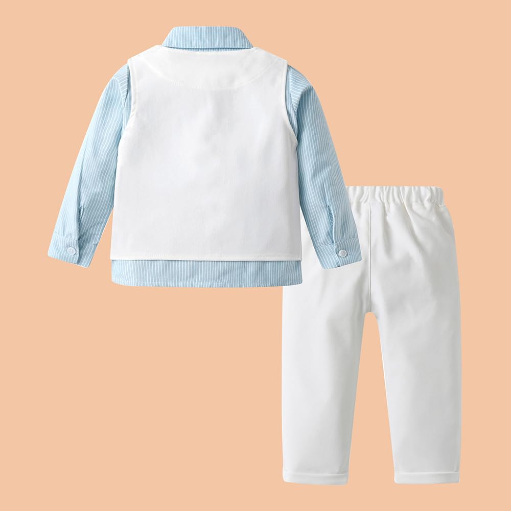 Hoscotch Boys Solid White Full Sleeves Formal Set For Ages(5-6 Years) - Image 2 thumbnail