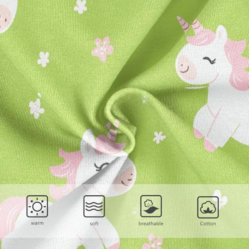 Wusikd Cute Unicorns Girls' Underwear Cotton Green Pink Girls Briefs Soft Toddler Underwear 2T3