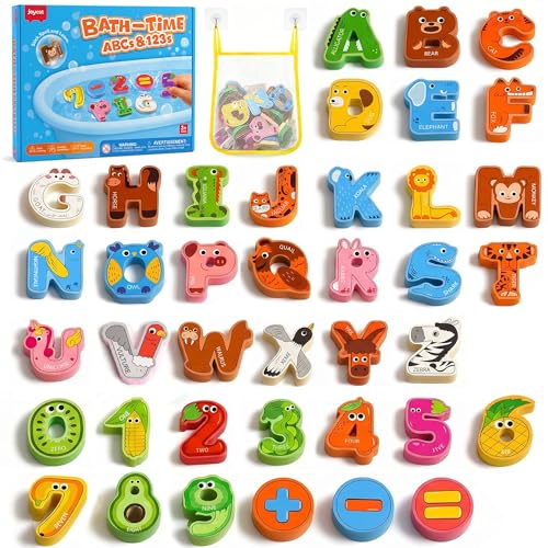 JoyCat Bath Letters and Numbers 39 PCS Foam Toys with Storage Bag for Kids