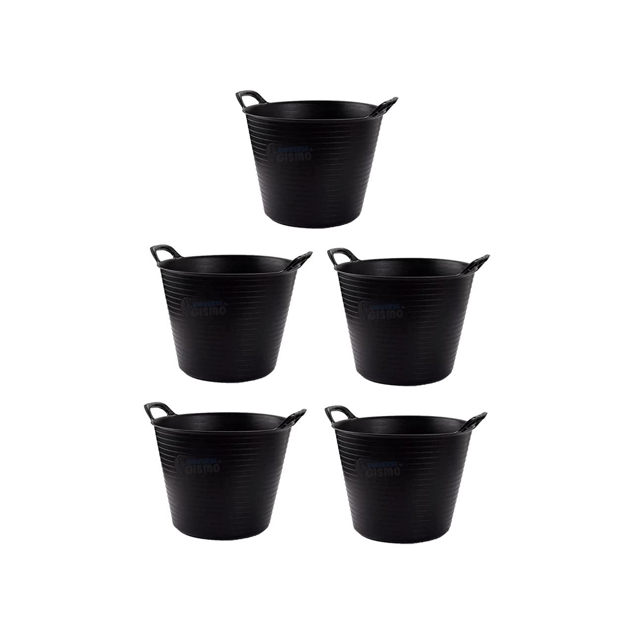 UniverseGismo 42L 42 Litre Large Multi Purpose Flexi Tub - BLACK - Robust Flexible Storage Container Bucket (5)