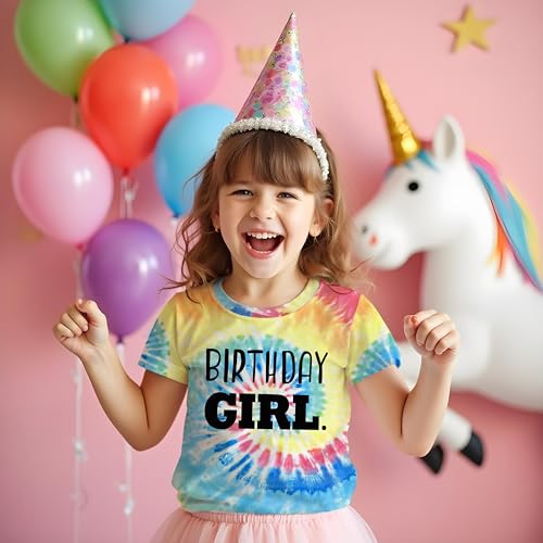 Image of Birthday Girl Shirt Toddler T-Shirt Kid Birthday Party Outfit Tee Gift for Girls 1st 2nd 3rd 4th 5th 6th 7th 8th Tops