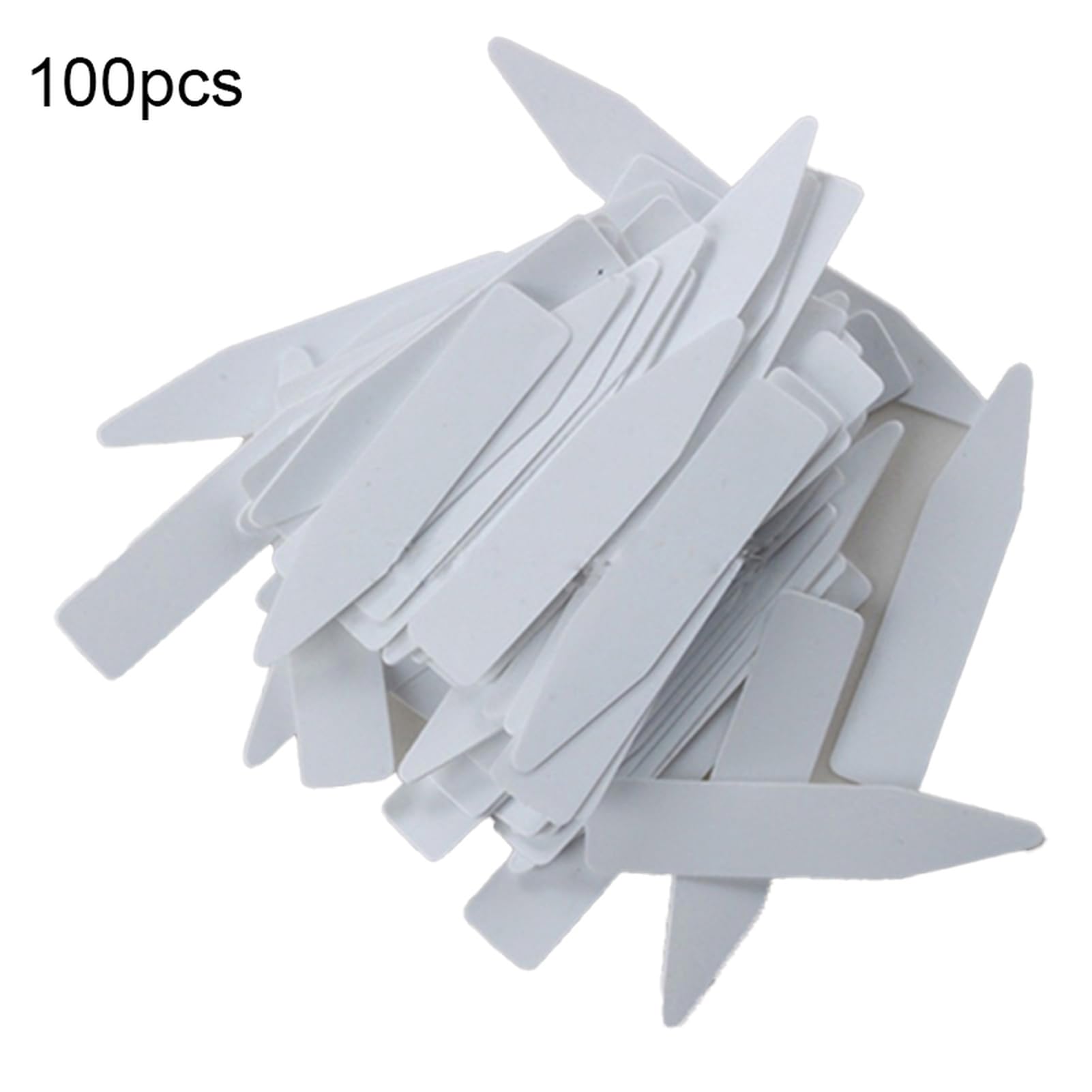 Smbcgdm White 100Pcs Mini Plastic Plant Label Pot Marker Nursery Garden Stake Tags Tool Supply Reusable