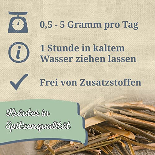 Krauterie Weidenrinde Hund, Einzelfuttermittel für Hunde (100 g), Weidenrinde Pulver in Spitzenqualität