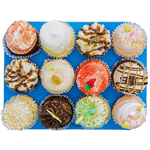image for KPKitchen Silicone Muffin & Cupcake Baking Pan 12 Cup - Free Paper Muf