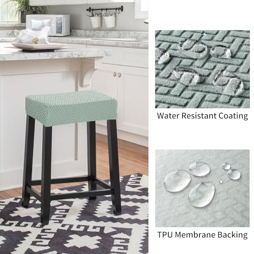 Image of YISUN Stool Covers Rectangle - 4 Pack Stretch Waterproof Saddle Seat Cover Counter Bar Stools Bar Chairs Covers Kitchen Island Chairs Cushion Protector